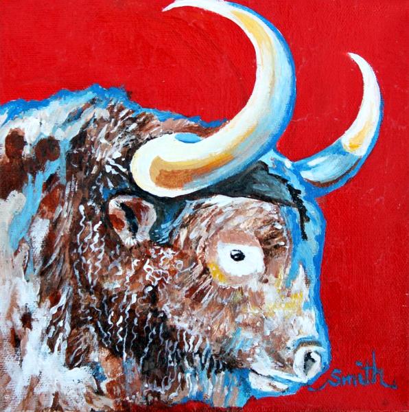 Red, White and Blue Bull